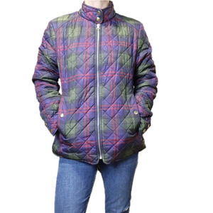 Jacket Plaid Green Navy red  cokors zipper FADED GLORY NWOT